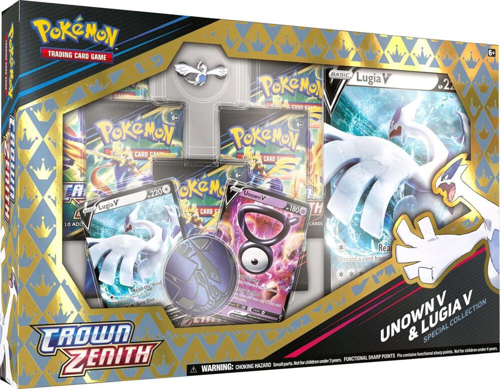 FlipMystic — Unown V & Lugia V Pokemon Crown Zenith Special Collection Box – Official Pokemon TCG Product
