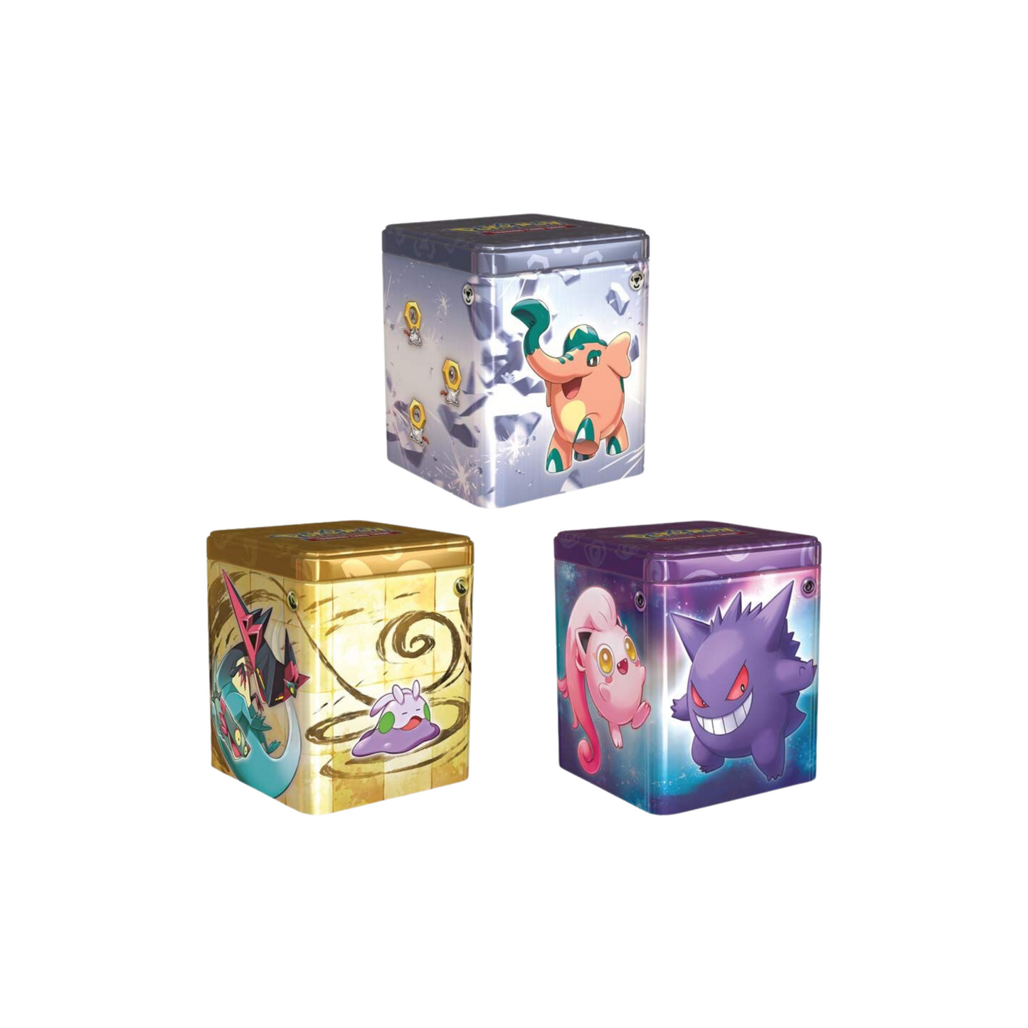 FlipMystic — 2024 Q1 Pokemon Stacking Tin Display (Psychic, Metal, Dragon) 6 tin case – Official Pokemon TCG Product