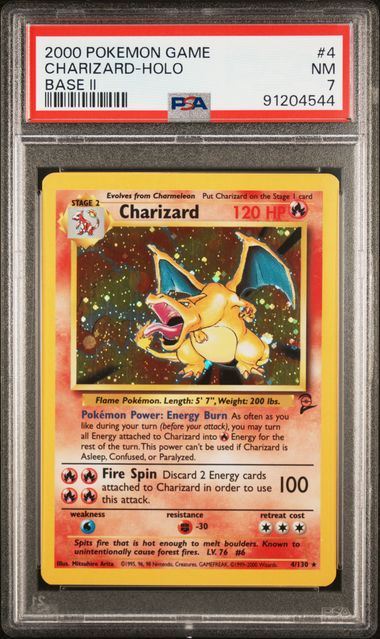 FlipMystic — Charizard 2000 Pokemon Base Set 2 Holo #4/130 PSA 7 – Official Pokemon TCG Product