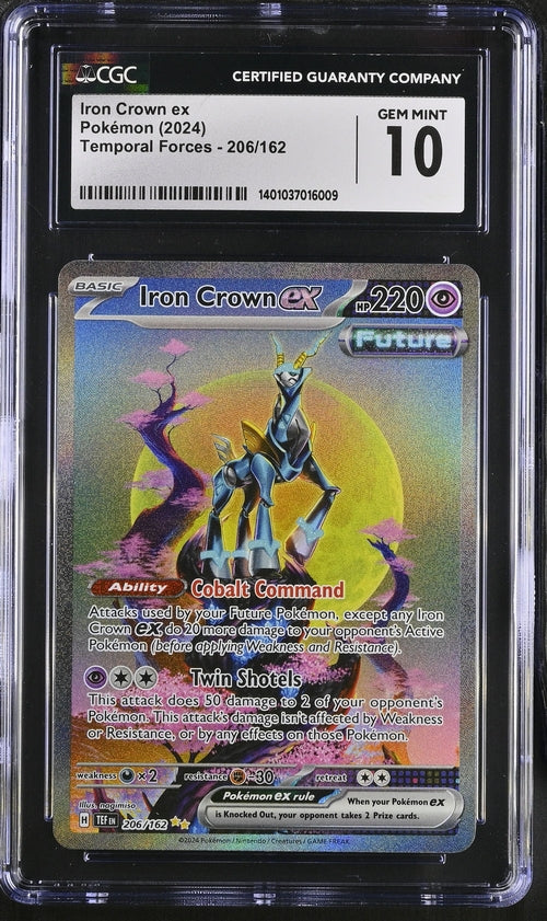 FlipMystic — Iron Crown EX 2024 Pokemon Temporal Forces Special Illustration rare holo 206/162 CGC 10 – Official Pokemon TCG Product