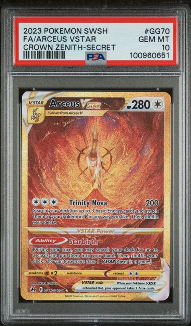 FlipMystic — Arceus Vstar Pokemon Crown Zenith Gold Galarian Galley Secret Rare #GG70/GG70 PSA 10 – Official Pokemon TCG Product