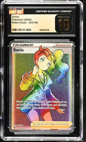FlipMystic — Sonia Trainer 2020 Pokemon Rebel Clash lucky rainbow holo 203/192 CGC 10 Pristine – Official Pokemon TCG Product