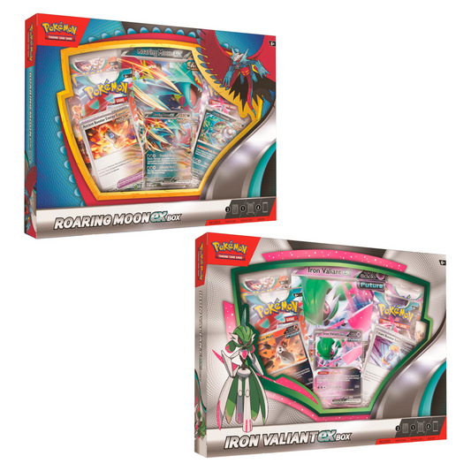 FlipMystic — Pokemon Roaring Moon/Iron Valiant EX 6 Box Case – Official Pokemon TCG Product