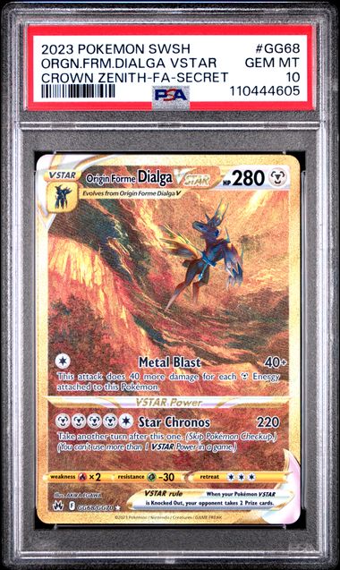 FlipMystic — Dialga Vstar Pokemon Crown Zenith Galarian Gallery Gold Secret Rare #GG68/GG70 PSA 10 – Official Pokemon TCG Product
