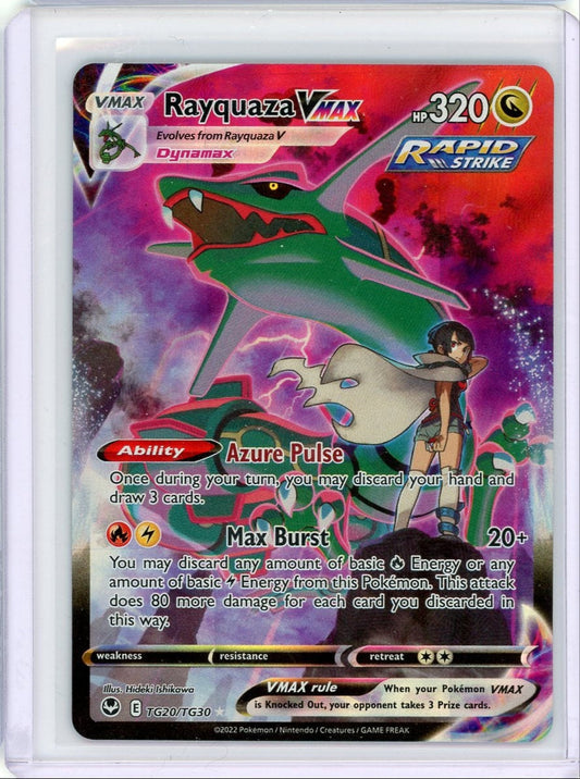 FlipMystic — Rayquaza Vmax Pokemon Silver Tempest Trainer Gallery #TG20/TG30 – Official Pokemon TCG Product