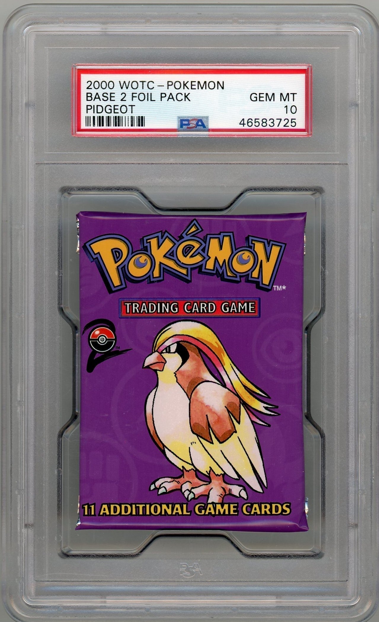 FlipMystic — Pokemon 2000 WOTC Base Set 2 Foil Pack Pidgeot PSA 10 – Official Pokemon TCG Product