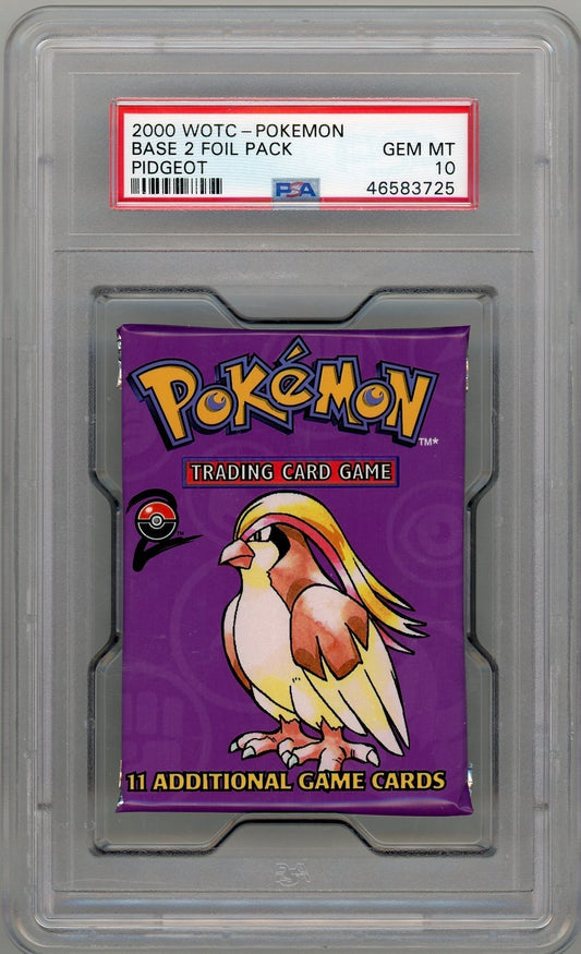 FlipMystic — Pokemon 2000 WOTC Base Set 2 Foil Pack Pidgeot PSA 10 – Official Pokemon TCG Product