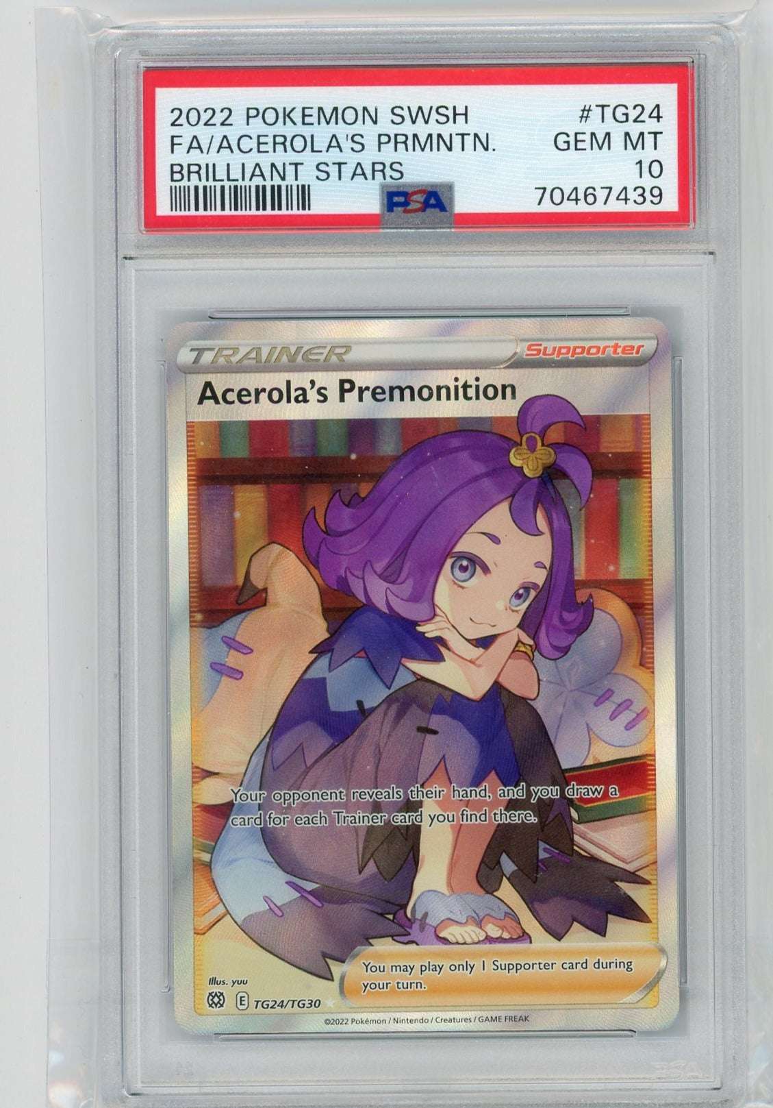 FlipMystic — Acerola's Premonition Full Art 2022 Pokemon Brilliant Stars PSA 10 – Official Pokemon TCG Product