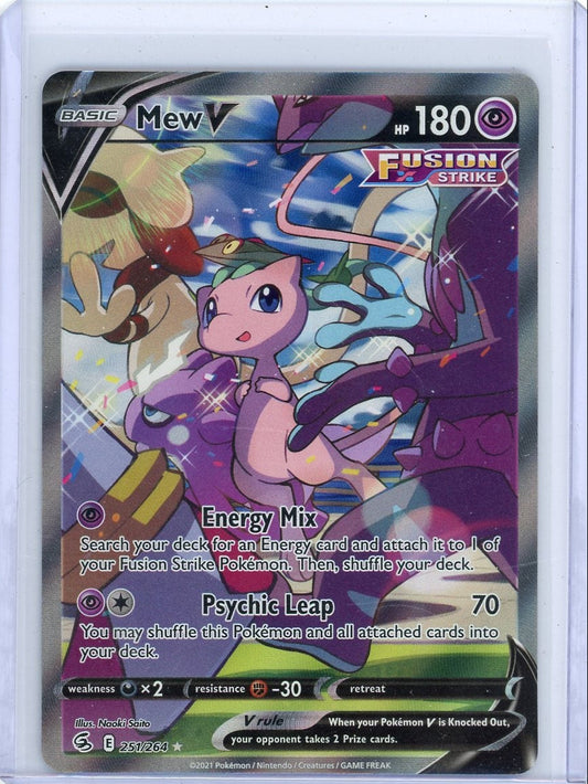 FlipMystic — Mew V 2021 Pokemon Fusion Strike Alternate Full Art #251/264 – Official Pokemon TCG Product