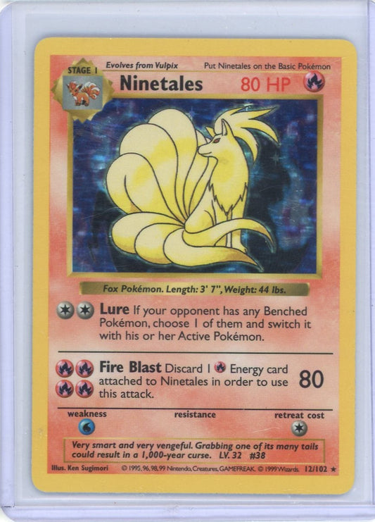 FlipMystic — Ninetales 1999 Pokemon Base Set Shadowless Holo #12/102 (Black Flame) – Official Pokemon TCG Product