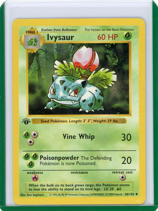 FlipMystic — Ivysaur 1999 Pokemon Base Set 1st Edition Shadowless non holo 30/102 – Official Pokemon TCG Product
