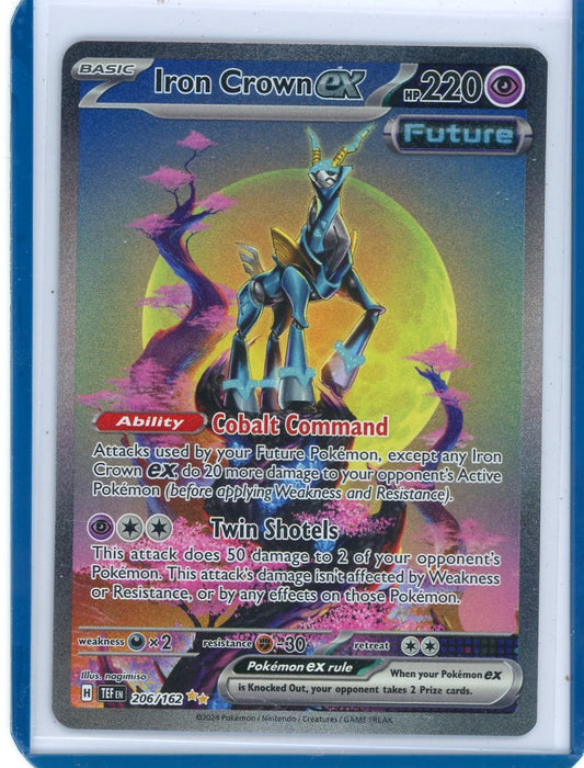 FlipMystic — Iron Crown EX 2024 Pokemon Temporal Forces rare holo 206/162 – Official Pokemon TCG Product