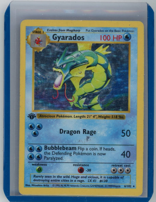 FlipMystic — Gyarados 1999 Pokemon Base Set 1st Edition Holo #6/102 – Official Pokemon TCG Product
