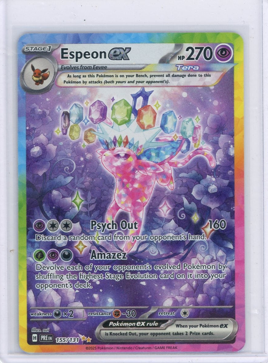 FlipMystic — Espeon ex Pokemon Prismatic Evolutions Special Illustration Rare #155/131 – Official Pokemon TCG Product