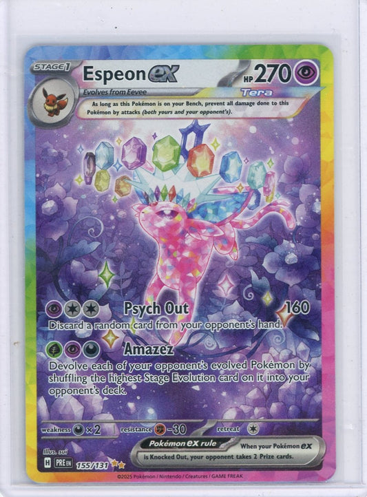 FlipMystic — Espeon ex Pokemon Prismatic Evolutions Special Illustration Rare #155/131 – Official Pokemon TCG Product