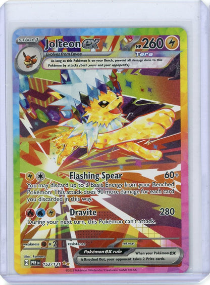 FlipMystic — Jolteon ex Pokemon Prismatic Evolutions Special Illustration Rare #153/131 – Official Pokemon TCG Product