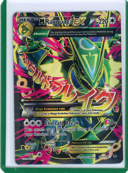 FlipMystic — Mega Rayquaza EX Pokemon XY Roaring Skies Full-Art #105/108 – Official Pokemon TCG Product