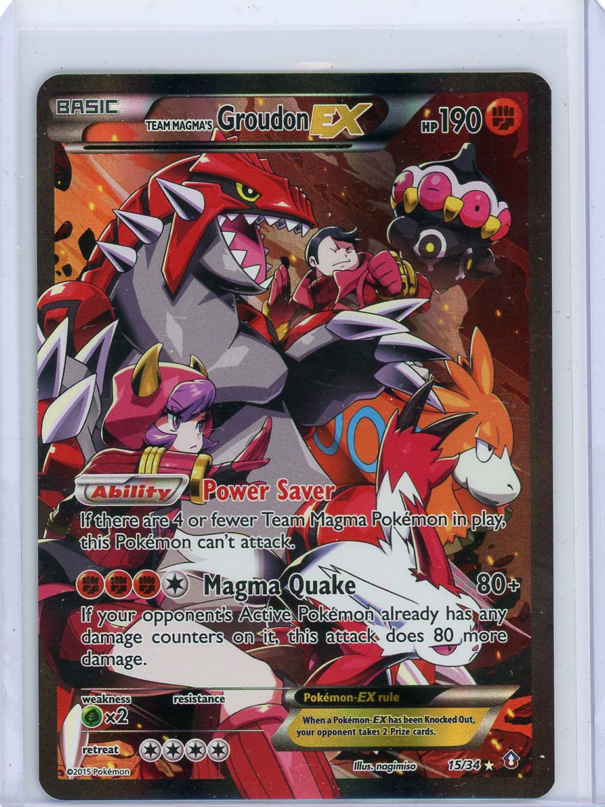 FlipMystic — Team Magma's Groudon EX Pokemon Double Crisis #15/34 MP – Official Pokemon TCG Product