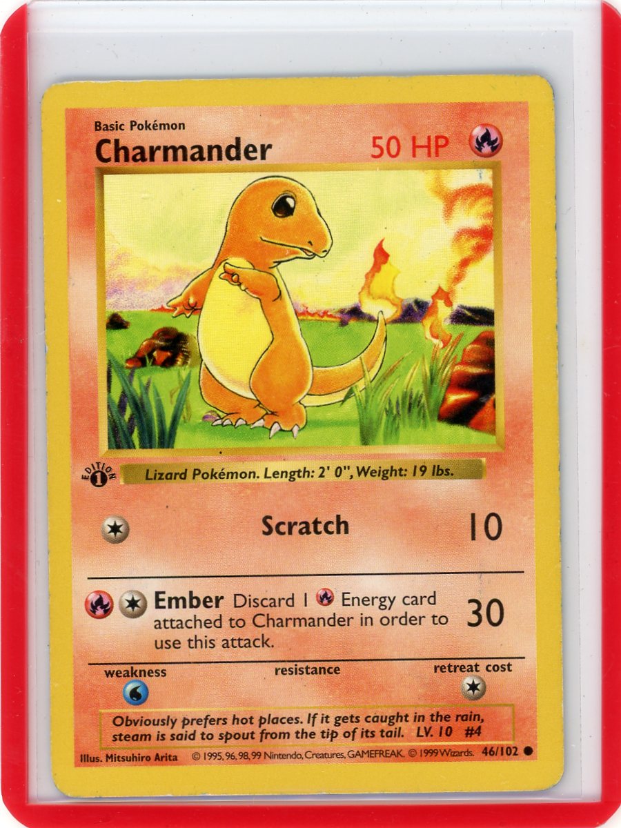 FlipMystic — Charmander 1999 Pokemon Base Set 1st Edition 46/102 – Official Pokemon TCG Product