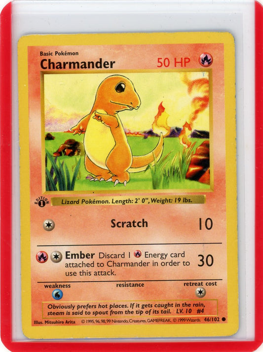 FlipMystic — Charmander 1999 Pokemon Base Set 1st Edition 46/102 – Official Pokemon TCG Product