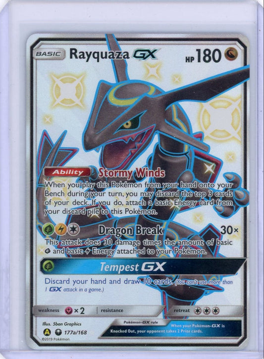 FlipMystic — Rayquaza GX Pokemon Celestial Storm Shiny Full-Art #177a/168 – Official Pokemon TCG Product