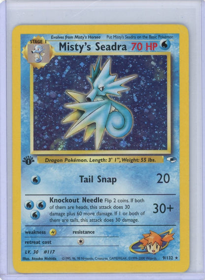 FlipMystic — Misty's Seadra Pokemon Gym Heroes 1st Edition Holo #9/132 – Official Pokemon TCG Product