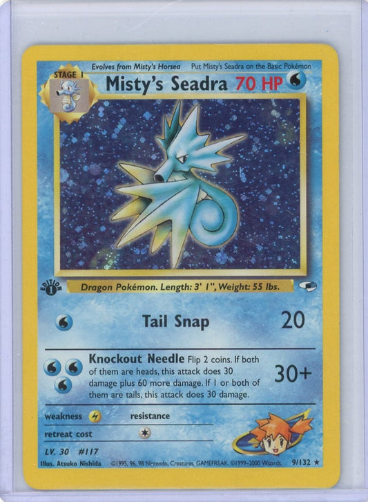 FlipMystic — Misty's Seadra Pokemon Gym Heroes 1st Edition Holo #9/132 – Official Pokemon TCG Product