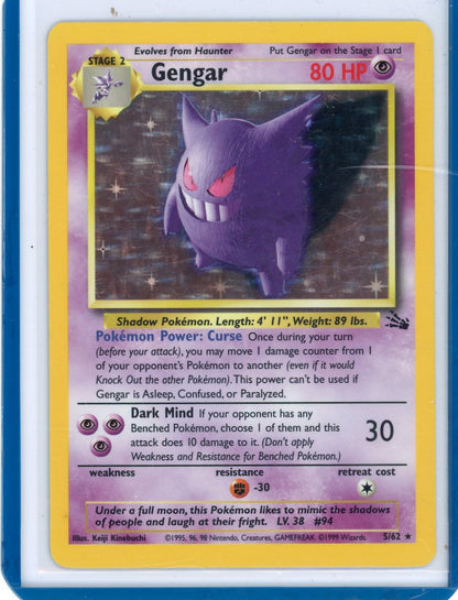 FlipMystic — Gengar 1999 Pokemon Fossil rare holo 5/62 – Official Pokemon TCG Product
