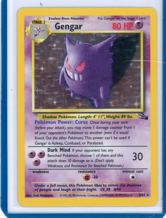 FlipMystic — Gengar 1999 Pokemon Fossil rare holo 5/62 – Official Pokemon TCG Product