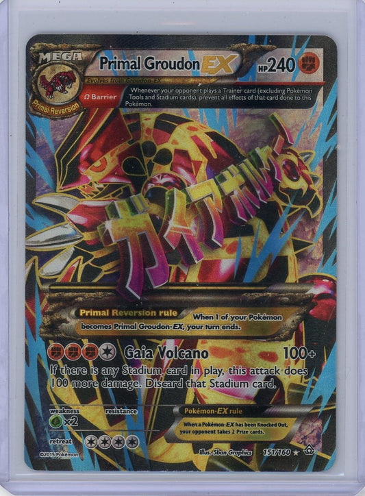 FlipMystic — Primal Groudon EX Pokemon XY Primal Clash Full-Art #151/160 (MP) – Official Pokemon TCG Product