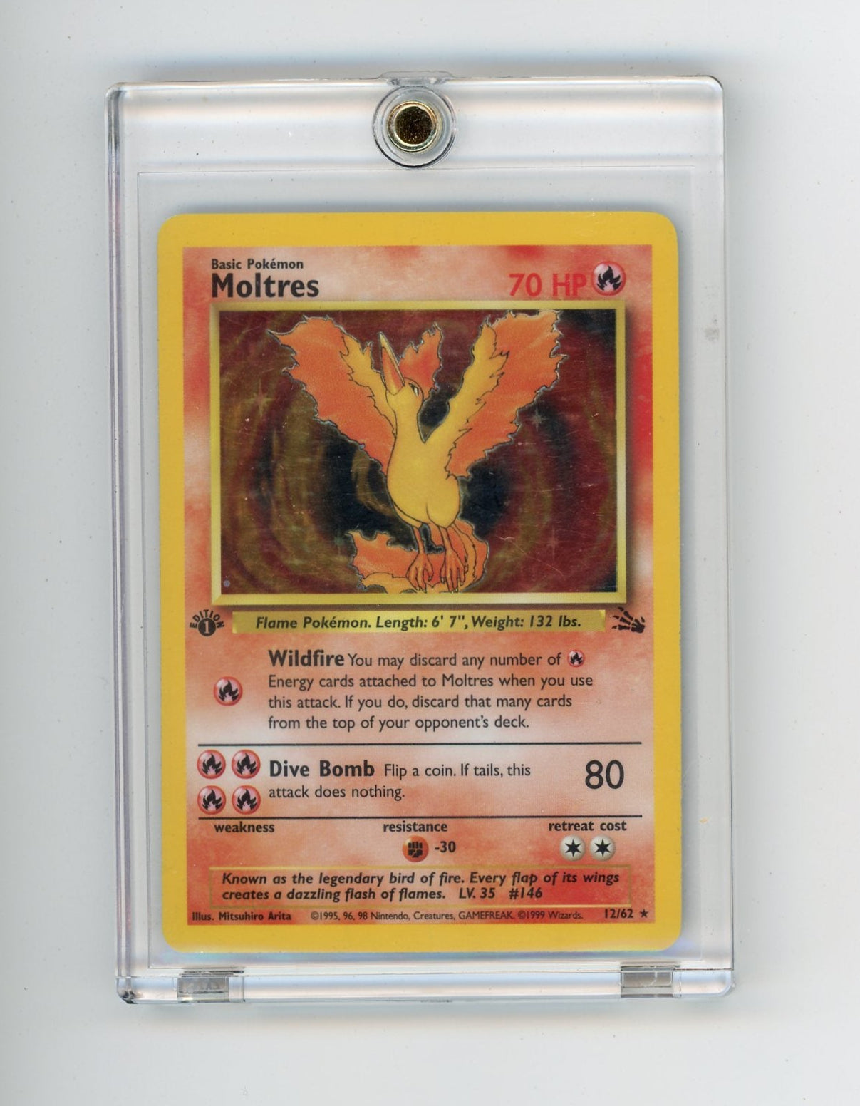 FlipMystic — Moltres Pokemon 1st Edition Fossil Holo 12/62 – Official Pokemon TCG Product