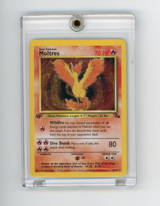 FlipMystic — Moltres Pokemon 1st Edition Fossil Holo 12/62 – Official Pokemon TCG Product