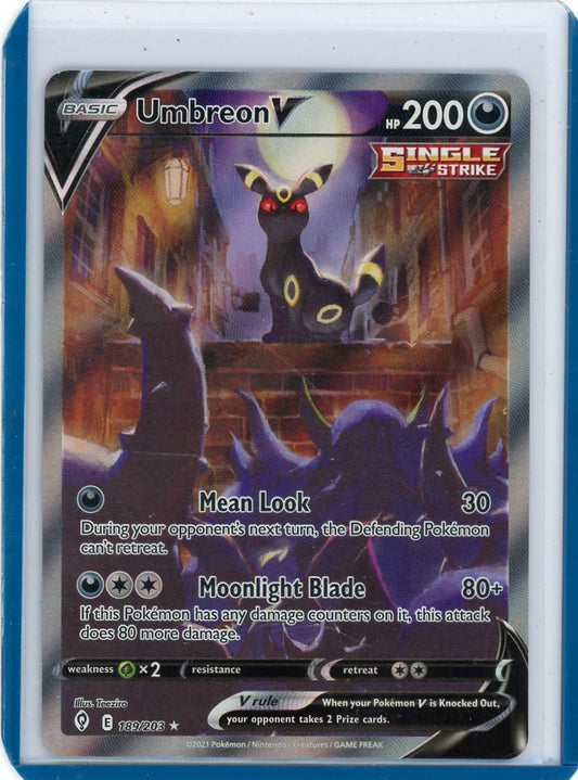 FlipMystic — Umbreon V Pokemon Evolving Skies Illustration Rare holo 189/203 (LP/MP) – Official Pokemon TCG Product