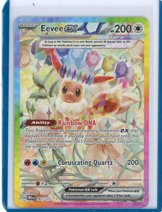 FlipMystic — Eevee ex 2025 Pokemon Prismatic Evolution Special Illustration Rare holo 167/131 – Official Pokemon TCG Product