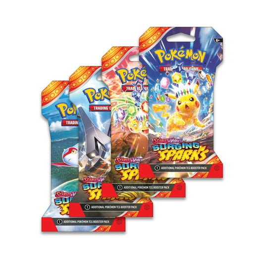 FlipMystic — Pokemon TCG Surging Sparks Sleeved - Booster Packs SET OF 4 – Authentic Japanese Pokemon Cards
