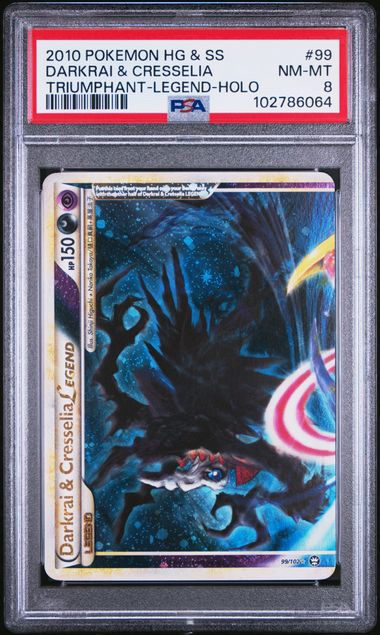 FlipMystic — Darkrai & Cresselia Legend Pokemon HG &SS Triumphant #99/102 PSA 8 (Top) – Official Pokemon TCG Product